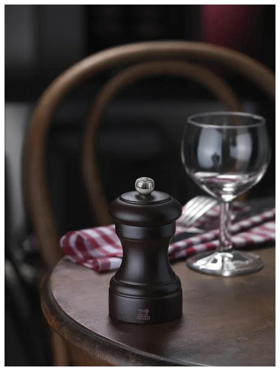 BISTRO Zestaw młynków sól i pieprz 10 cm naturalny i czarny / PEUGEOT