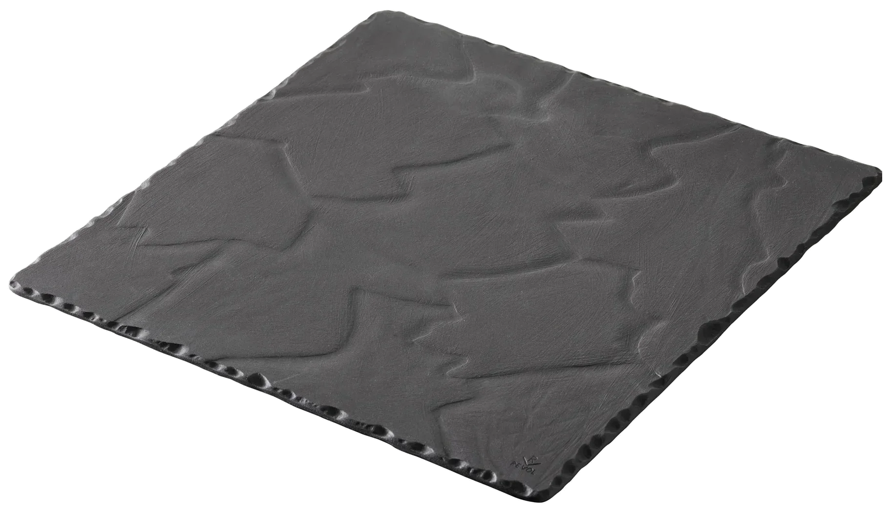 BASALT Čtvercový talíř 20 x 20 cm černý / REVOL